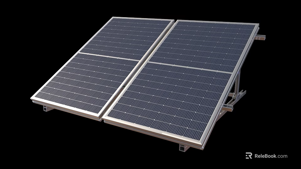 Durable Solar Panel Mounting Hardware Tools with Metal Support Structure 3d model 