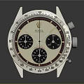 Rolex Chronograph Watch Featuring Silver Case Light Dial Sub Dials and Classic Design