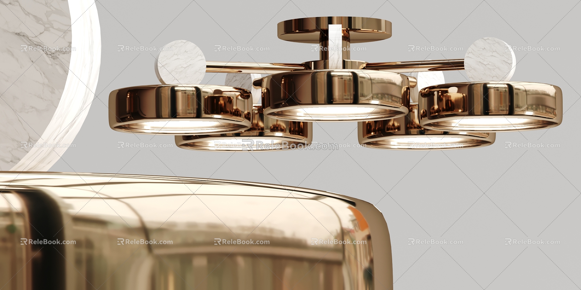 Modern chandelier metal multi-head chandelier 3d model