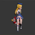 3D Game Character With Blonde Hair Blue Hat And Sailor Style Uniform Holding Lifebuoy