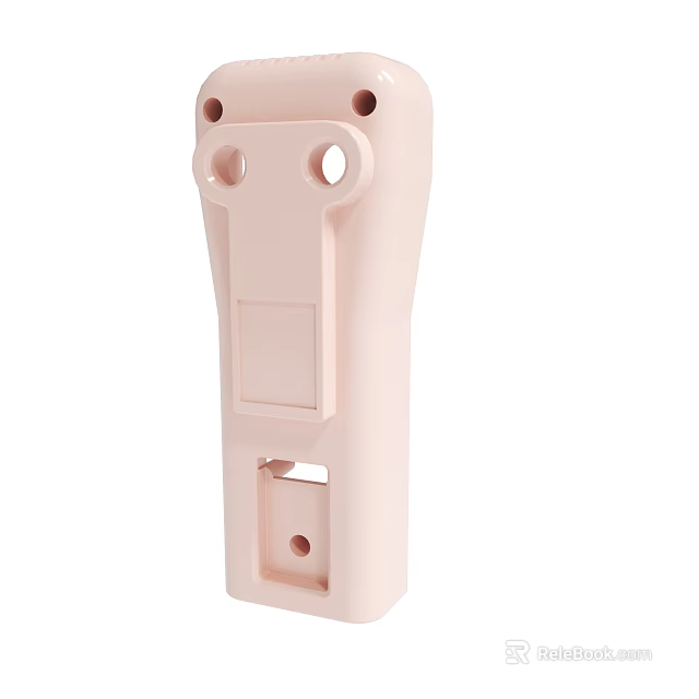Pink Plastic Component With Holes And Square Design For Mechanical Use 3d model 