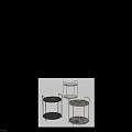Modern Round Side Tables With Metal Frames And Two Tiered Table Tops 3d model