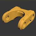 Yellow Industrial Mechanical Part With Curved Design And Multiple Holes Structure