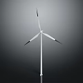 Efficient Wind Turbine Equipment For Renewable Energy With Three Blades And Tower Structure 3d model