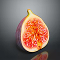 Fresh Cut Open Fig Showing Vibrant Red Pulp And Tiny Seeds Inside 3d model