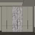 Modern Wardrobe Interior Design With White Cabinet Doors And Marble Pattern
