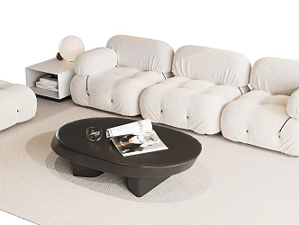 Modern sofa coffee table combination 3d model