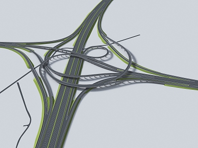 Interchange Viaduct Large Transportation Hub 3d model