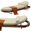 Modern Lounge Chair with Beige Cushion Wooden Frame Orange Towel Metal Legs and Comfortable Design