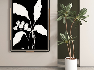 black and white decorative painting model