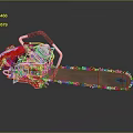 Red and White Chainsaw With Metal Chain Portable Design For Cutting Wood
