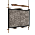 Modern Artistic Decorative Painting With Textured Pattern In Hanging Metal Frame