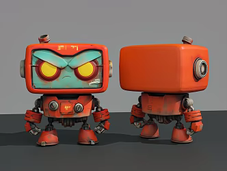 Robot Retro Robot Intelligent Robot Old Robot Small Robot Color Robot 3d model