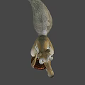 Animated Movie Squirrel Character With Long Nose Bushy Tail Holding Pine Cone