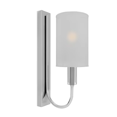 Modern Chrome Wall Sconce With White Frosted Glass Shade And Sleek Design 3d model