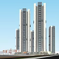 Modern Urban Residential Community With High Rise Buildings Green Space Playground And Waterway