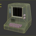Retro Green Computer With Compact Screen Integrated Keyboard And Vintage Design 3d model