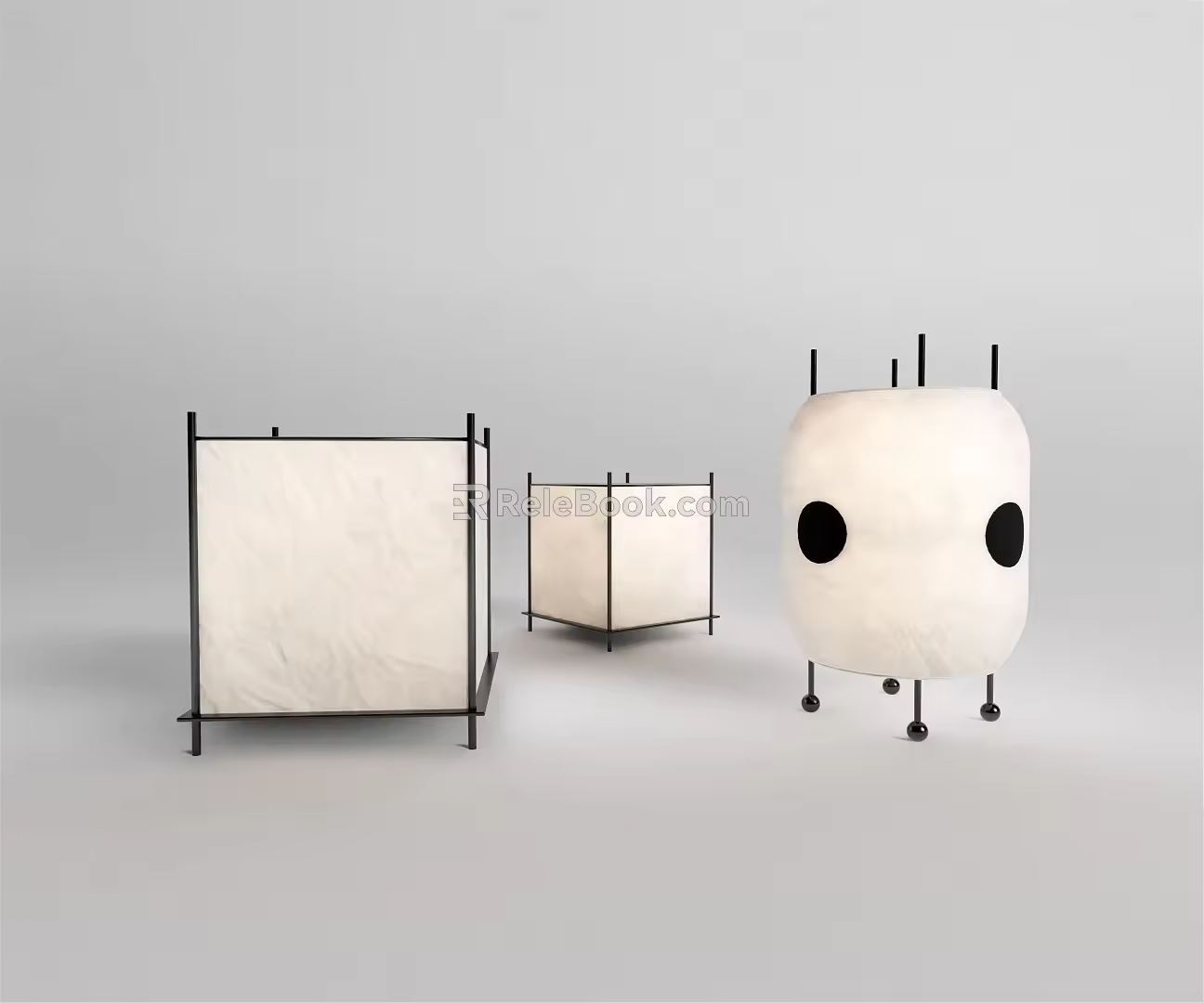 Japanese-style table lamp paper table lamp 3d model