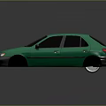 Green Classic Sedan With Shiny Exterior And Retro Design Features