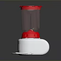 Blender With Red Lid Transparent Jar And White Base Power Cord