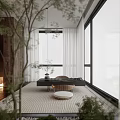 Modern Double Height Interior Design With Staircase Blue Sculpture Pendant Lights And Sofa Plant