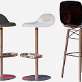 Stylish Bar Stools With Modern Designs Various Colors And Metal Frames 3d model