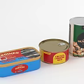 Essential Household Canned Food Supplies Including Sardines Chopped Ham And Mushrooms