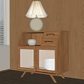 Log wind side cabinet side table 3d model
