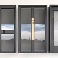 Black Glass Swing Doors With Modern Design And MAGNUM COFFEE Sign