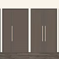 Modern Wooden Double Doors with Sleek Metallic Handles for Home Interior Design