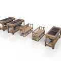 Set of Vintage Wooden Household Items With Various Sizes And Simple Design