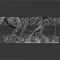 Cartoon Scene With Black And White Abstract Tree Root Structures And Flowing Intertwined Lines 3d model