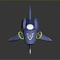 Game Movie Blue Mechanical Shark Character With Glowing Eye And Fins