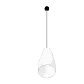 White Textured Cone Shaped Pendant Light With Hanging Chain Design 3d model