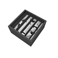 Square Shaped Ventilation Equipment Featuring Black Housing White Grilles And Blades