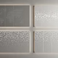 Modern Background Wall Design With World Map And Dot Pattern Panels 3d model