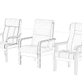 Three Black Leather Office Chairs With Wooden Armrests And Legs For Office Use