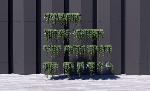 Modern hanging basket potted plant 3d model