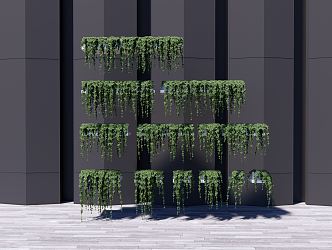 Modern hanging basket potted plant 3d model