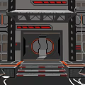 Modern Tech Style Cybercafe With Gaming Chairs Computer Monitors Neon Lights And Decorative Pillars