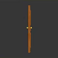Wooden Door With Panel Design And Brass Handle On Dark Background
