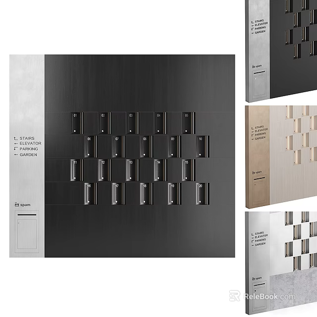 Facade Panels Design Elements With Metal Plates And Textured Surface Details 3d model
