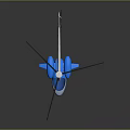 Modern Helicopter In Blue And White With Sleek Body And Rotors