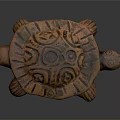 Handcrafted Turtle Shaped Clay Household Item With Intricate Carved Patterns 3d model