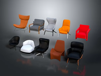 Modern Leisure Chairs In Various Colors And Stylish Designs For Home Decor 3d model