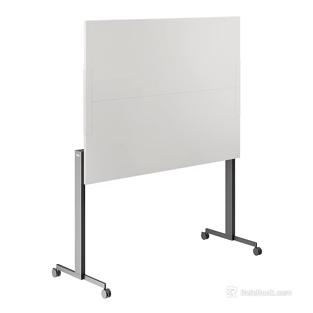 Mobile Whiteboard With Wheeled Stand For Office And Classroom Use 3d model 