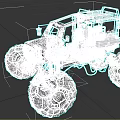 Rugged Off Road Monster Truck With Large Tires And Vintage Roof Rack Design