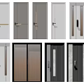 Modern Hinged Doors Collection With Various Designs Styles And Color Options 3d model