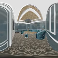 Modern Luxury KTV Interior Design With Comfortable Sofa And Crystal Chandelier