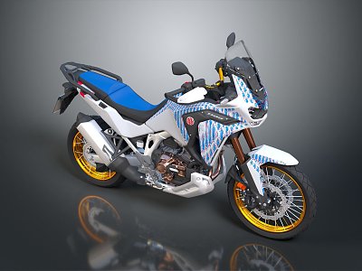 Modern motorcycle two-wheeled motorcycle off-road motorcycle road racing motorcycle 3d model